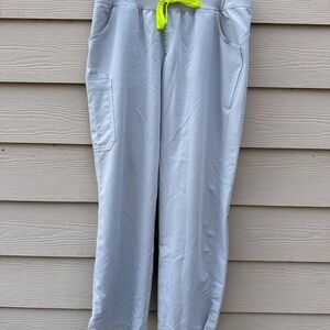 Figs Womens Yola Skinny Scrub Pants  Technical Collection in Grey Size XL (A50